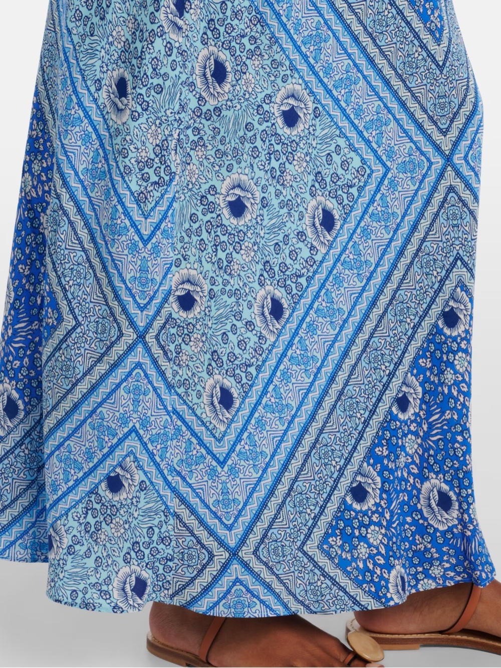 RIXO Blue Paisley Halter Backless Dress - Picture 2 of 8